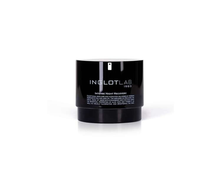 Inglot Lab Intense Night Recovery Face Cream 50ml 1.7 US FL OZ - Skin Care with Strawberry Seed and Shia Seed Oils