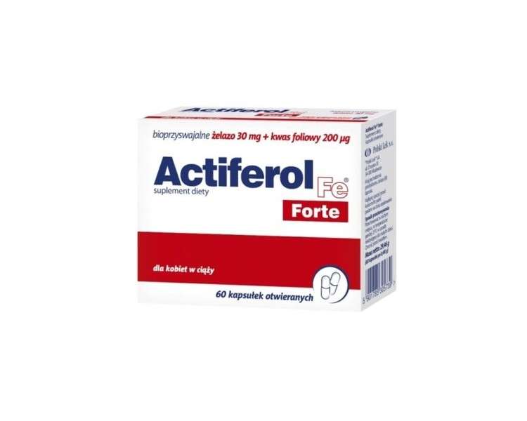 ActiFerol Fe Forte 60 Capsules Unique Form of Micronized Emulsified Iron