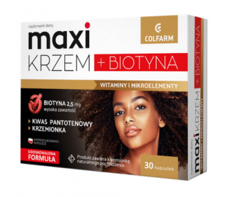 Maxi Krzem 30 Capsules - Skin Hair Nails Silicon Biotin Zinc Vitamins