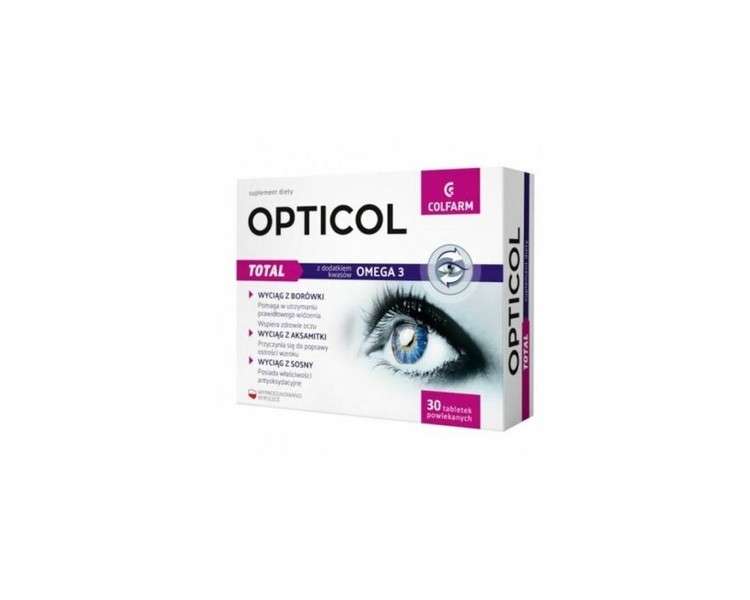 OPTICOL Healthy Eyes Vision Vitamins A E Blueberry OMEGA 3