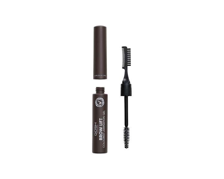 GOSH Brow Lift Lamination Eyebrow Gel with Colour Vegan Fixing Gel for Quick Flawless Brow Styling Dark Brown