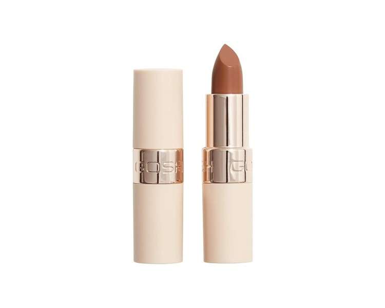 GOSH Luxury Nude Lipstick with Light Sheen Intense Nude Shades for Natural Lips 002 Undressed