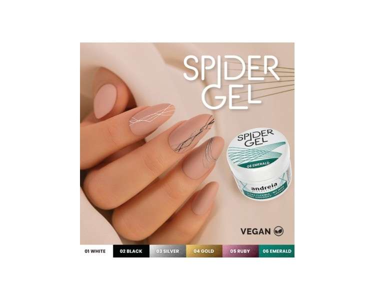 Andreia Professional Emerald Spider Gel Creation Nail Art Design