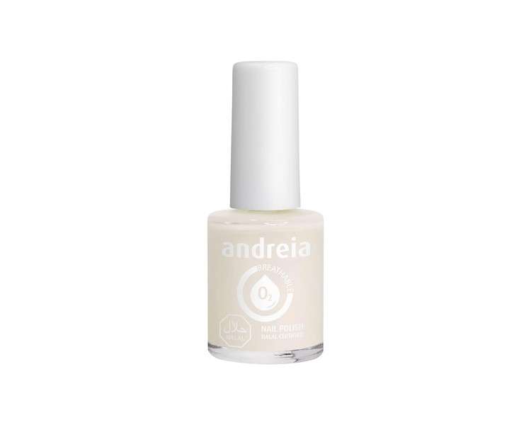 Andreia Halal Breathable Nail Polish Water Permeable Vegan and Cruelty-Free Colour B22 Milky White 10.5ml