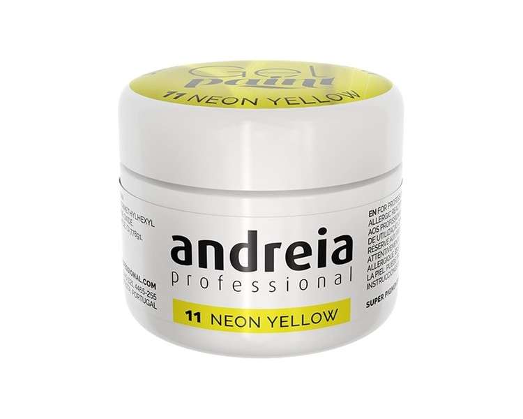 Andreia Professional Nail Art Design Gel Paint Pots 4g 11 Neon Yellow
