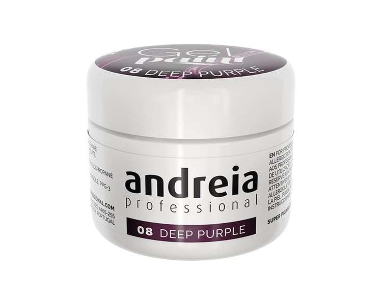 Andreia Professional Nail Art Design Gel Paint Pots 4g 08 Deep Purple