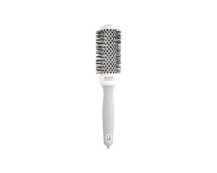 Olivia Garden Expert Blowout Shine Hairbrush White and Grey 35mm