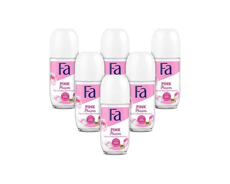 Fa Pink Passion Deodorant Roll-On 50ml - Pack of 6