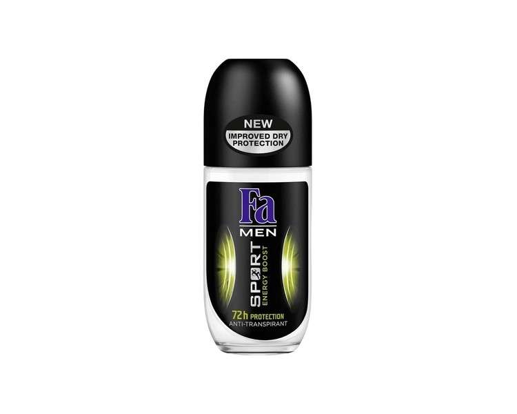 Fa Men Antiperspirant Deodorant Roll-On Sport Energy Boost with Refreshing Scent 72h Protection 50 ml