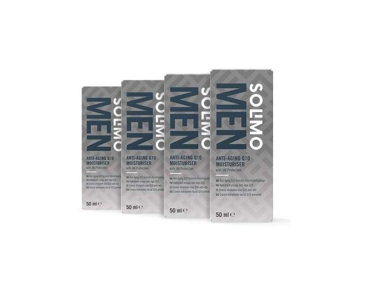 Amazon Brand Solimo Men Anti-Aging Q10 Face Moisturizer with UV Protection 4x50ml