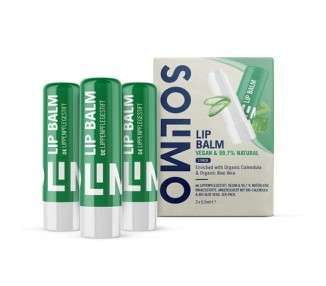 Amazon Brand Solimo Lip Balm Aloe Vera - Pack of 3
