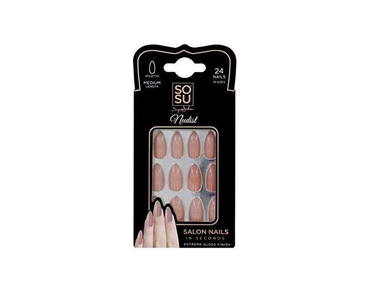 Sosu Stiletto False Nails Nudist