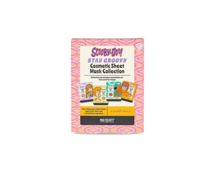 MAD Beauty Scooby-Doo Sheet Face Masks Set Daphne, Shaggy, Scooby, & Velma Lavender, Coconut, Cucumber, & Watermelon Hydrating - Pack of 4