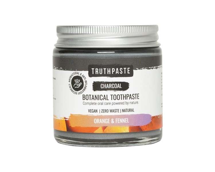 TRUTHPASTE Charcoal Whitening Natural Zero Waste Toothpaste Orange & Fennel 100ml