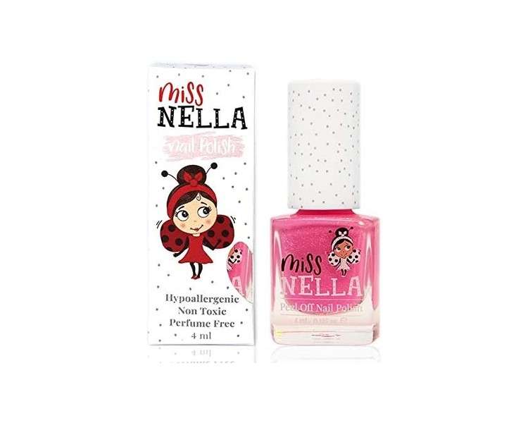 Miss Nella Watermelon Popsicle Safe Special Neon Pink Glitter Nail Polish for Kids - Natural Water Based Formula