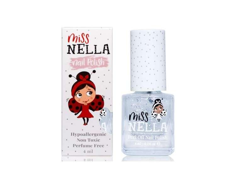 Miss Nella Party Collection Confetti Clouds Glitter Clear Nail Polish for Kids - Safe Peel-Off Water-Based Formula