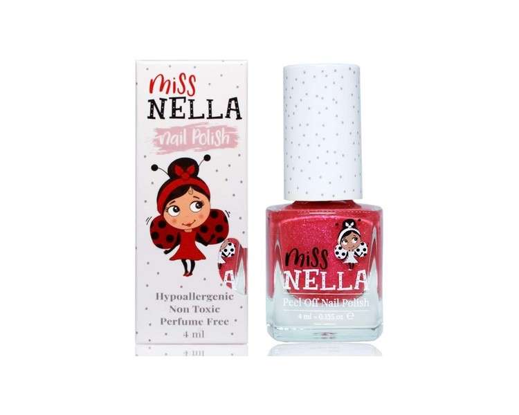 Miss Nella Tickle Me Pink Safe Special Glitter Nail Polish for Kids - Natural Water Based Formula