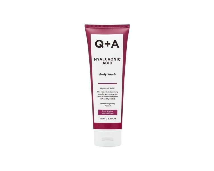 Q+A Hyaluronic Acid Body Wash for Nourishing Body Care with Giant Kelp Extract and Saccharide Isomerate 250ml