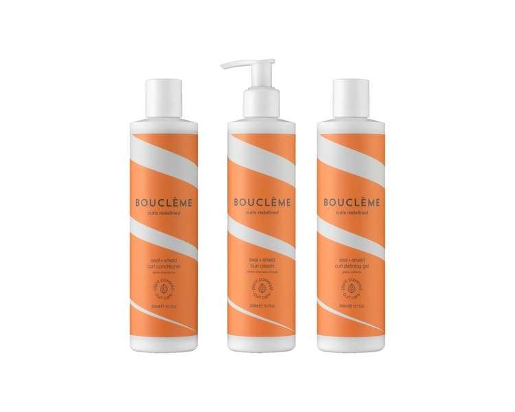 Bouclème Seal + Shield Haircare Set - Protect Against Humidity, Naturally Derived Ingredients and Vegan - Includes Conditioner, Curl Cream & Curl Defining Gel