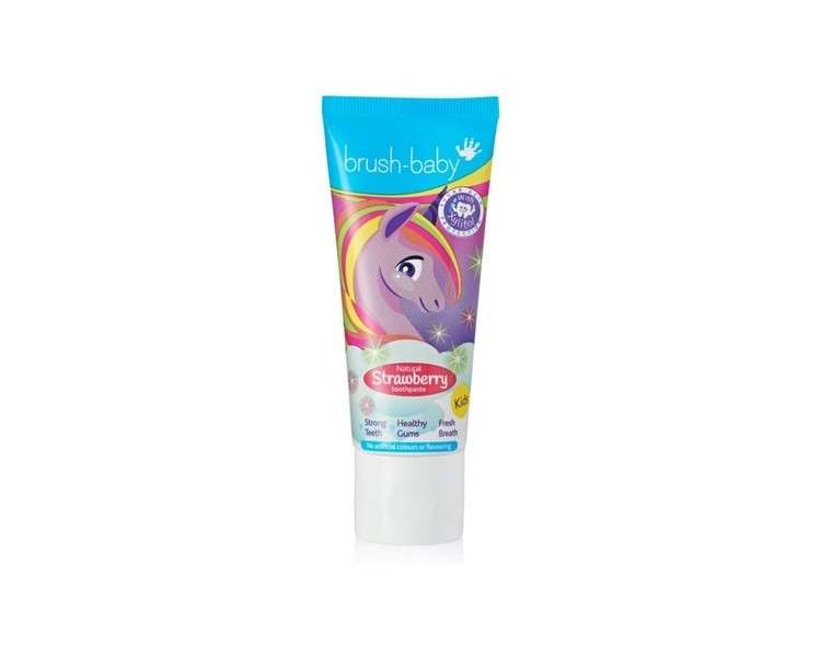 Brush-Baby Natural Strawberry Flavored Unicorn Toothpaste 50ml Tube