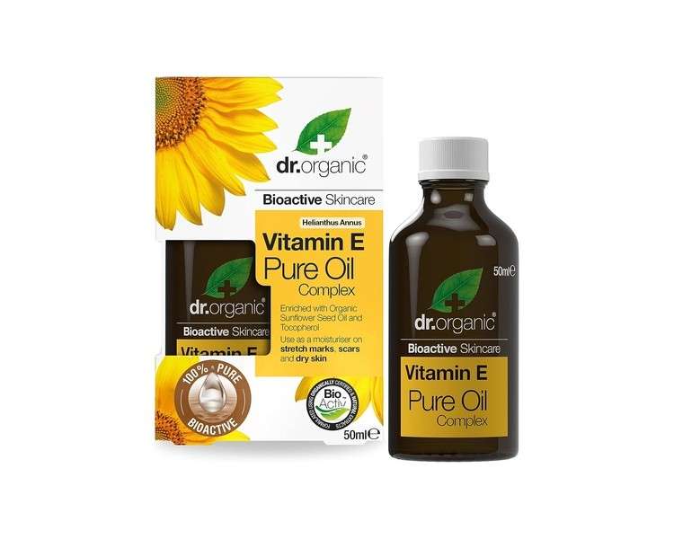 Dr Organic Organic Vitamin E Pure Oil Natural Vegan Cruelty Free Paraben and SLS Free 50ml