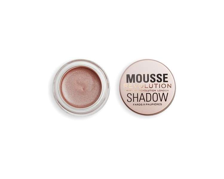 Makeup Revolution Mousse Shadow Creamy Colour for Cheeks and Eyes Whipped Lightweight Formula Cream-to-Powder Rose Gold 4g