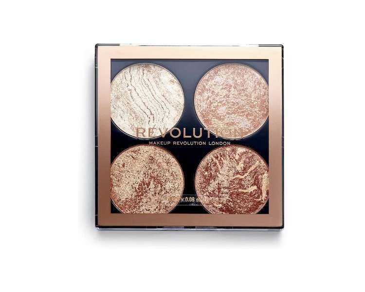 Makeup Revolution Cheek Kit Don't Hold Back Face Bronzing Highlighter Palette 4 Shades 8.8g