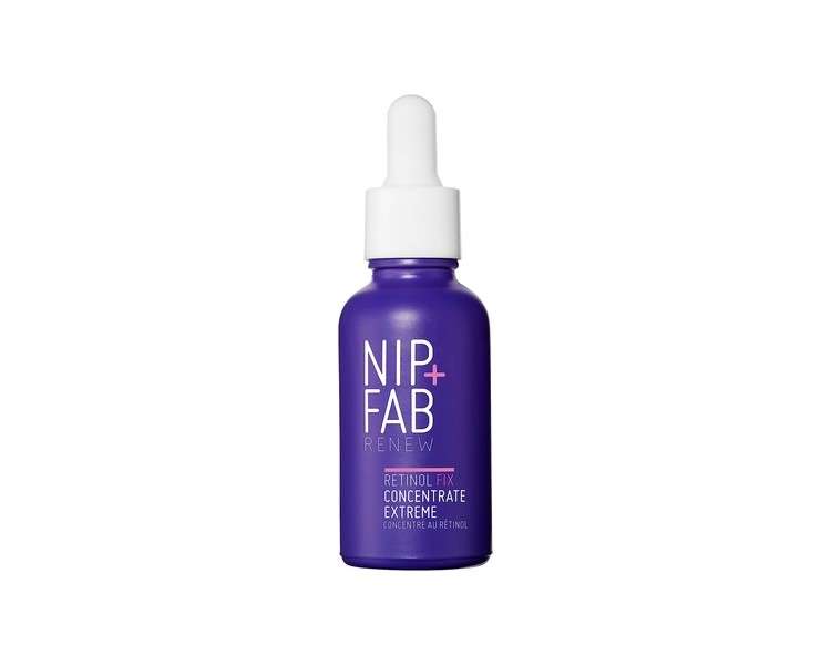 Nip+Fab Retinol Fix Concentrate Extreme 10% with Time-Release Complex, Bakuchiol, Peptides, and Hydration Complex 30ml