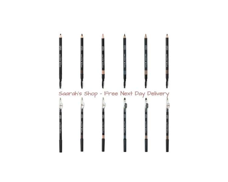 MUA Brow Define Eyebrow Pencil with Sharpener and Spooly Brush - All Shades - Vegan