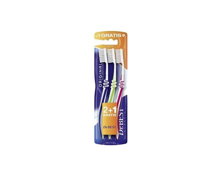 Dr. Best Original Toothbrush Medium - Pack of 2 + 1 Free