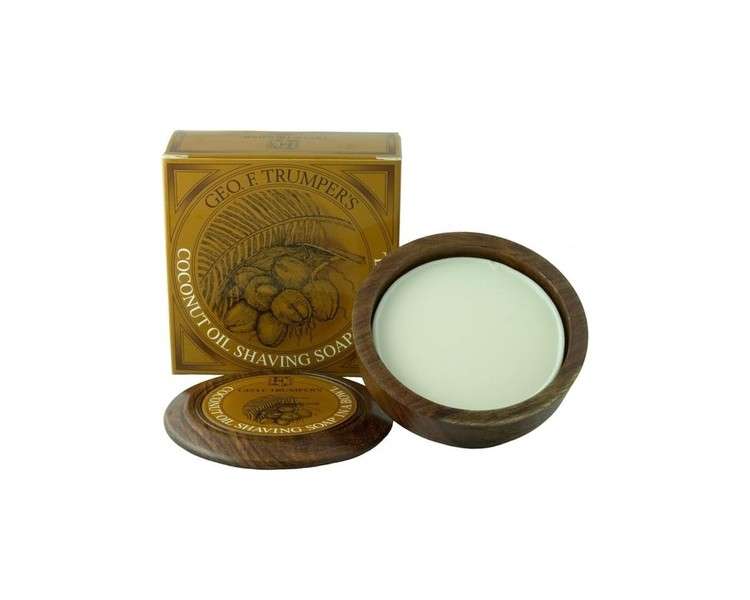 Geo F Trumper Wooden Shave Bowl Coconut for Sensitive Dry Skin