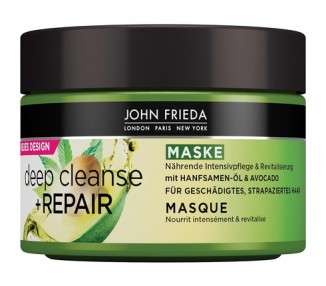 John Frieda Deep Cleanse & Repair Mask 250ml with Hemp Seed Oil and Nourishing Avocado