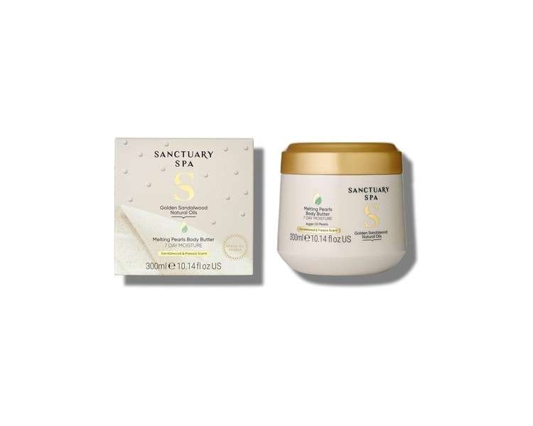 Sanctuary Spa Golden Sandalwood Melting Pearl Body Butter with Shea Butter and Argan Oil 300g