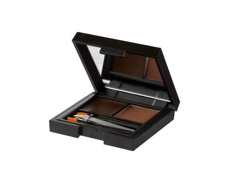 Sleek MakeUP Brow Kit with Tweezers and 2 Brushes Define and Sculpt Brow with a Travel Size Kit Extra Dark