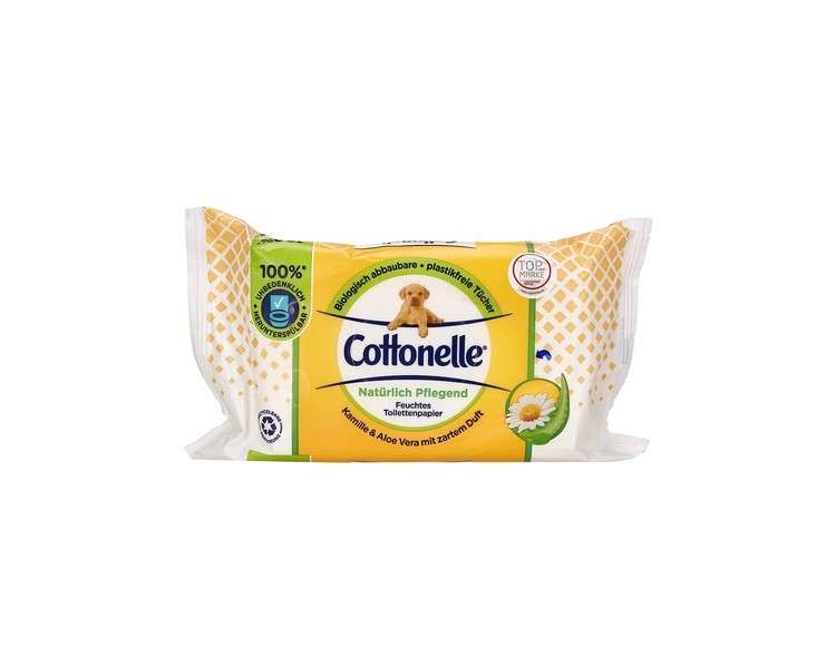 Cottonelle Moist Natural Nourishing Chamomile & Aloe Vera with Gentle Scent 42 Wipes