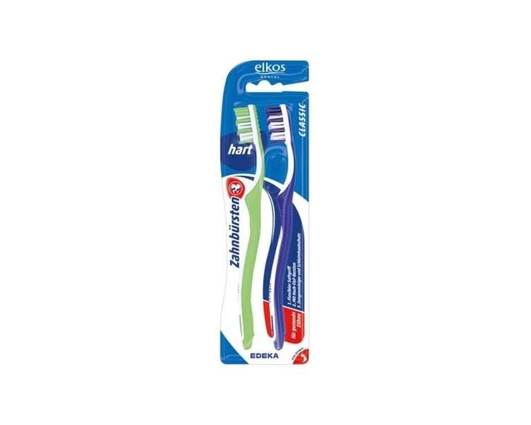 Elkos Classic Hard Toothbrush - Pack of 2