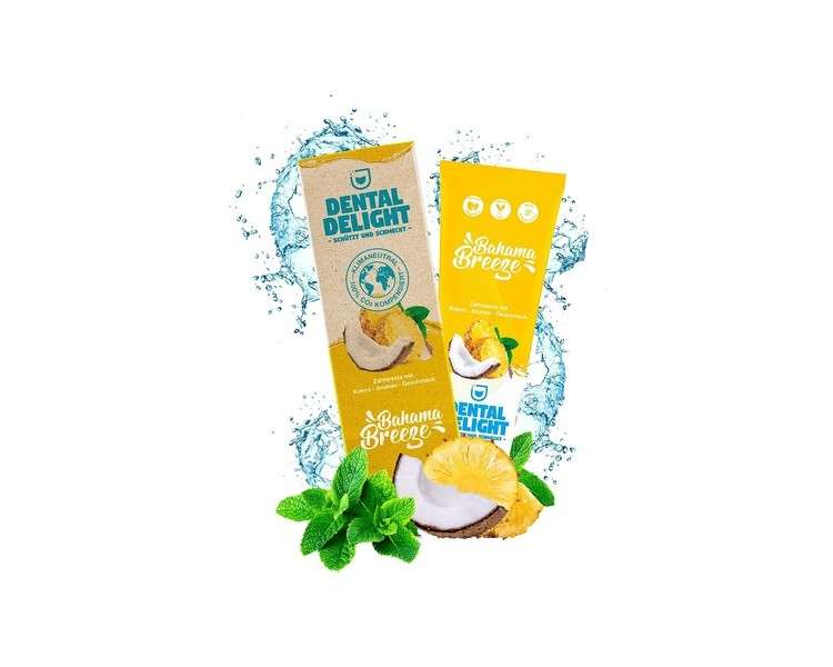 DENTAL DELIGHT Bahama Breeze Pineapple Coconut Toothpaste Vegan Climate Neutral Microplastic Free 75ml