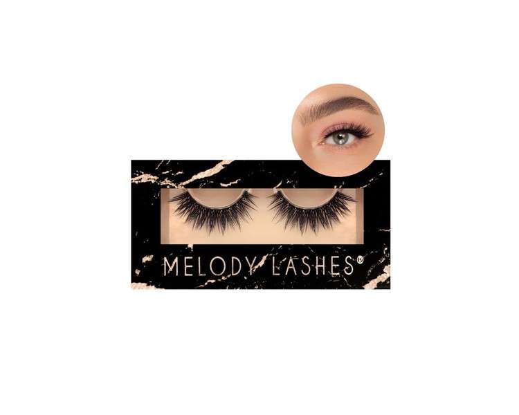 Melody Lashes Ultra Fluffy Eyelashes Premium Quality for All Eye Shapes 15x Reusable Vegan Natural Eyelashes - Daisy