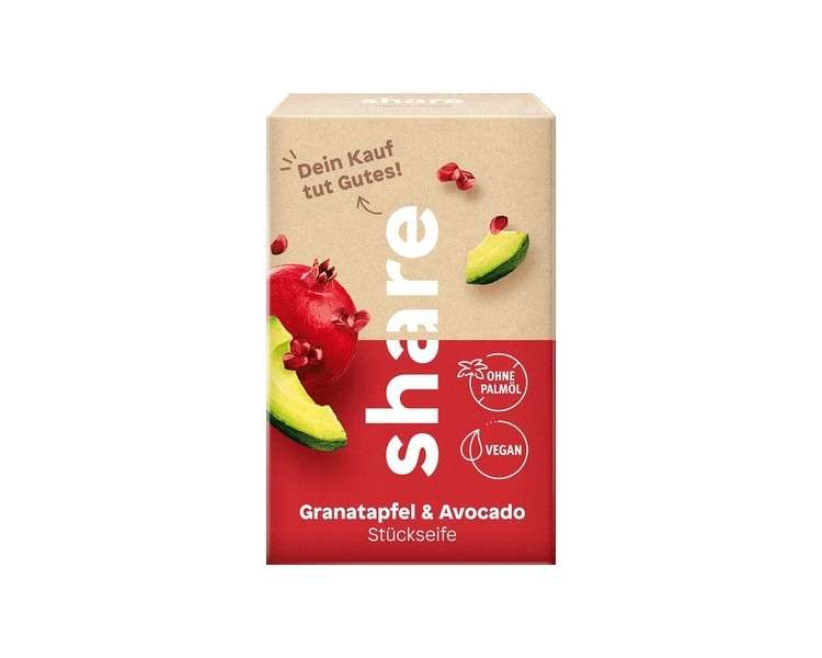 Granatapfel & Avocado 100g Soap - Supports Hygiene for Those in Need - Vegan Palm Oil-Free Bar Soap with Valuable Oils