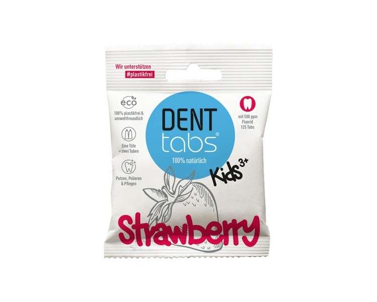 Denttabs Kids Strawberry Toothbrush Tablets 125 Tablets