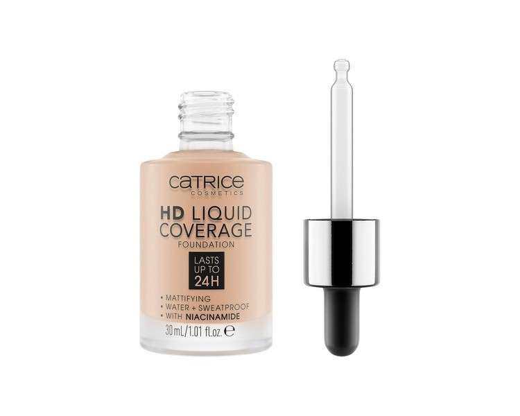 Catrice HD Liquid Coverage Foundation Nude 30 Mattifying and Long-Lasting Vegan Formula 30ml 030 Sand Beige