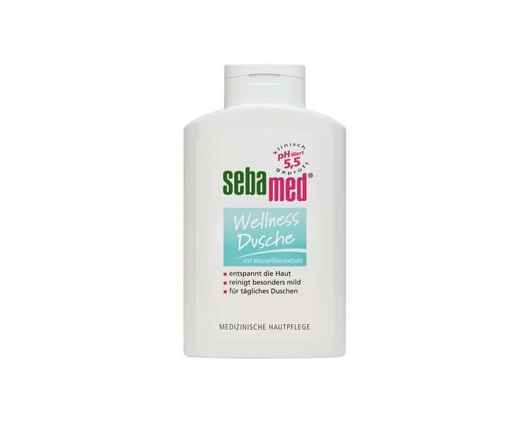 SEBAMED Wellness Shower, Gentle Cleansing for Sensitive Skin 400ml with Care Complex of Water Lily Extract and Allantoin - Made in Germany