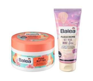 Balea Foot Care Set: Shea Butter & Peach Kernel Oil Foot Butter 150ml and Set Your Mind Free Foot Cream 100ml