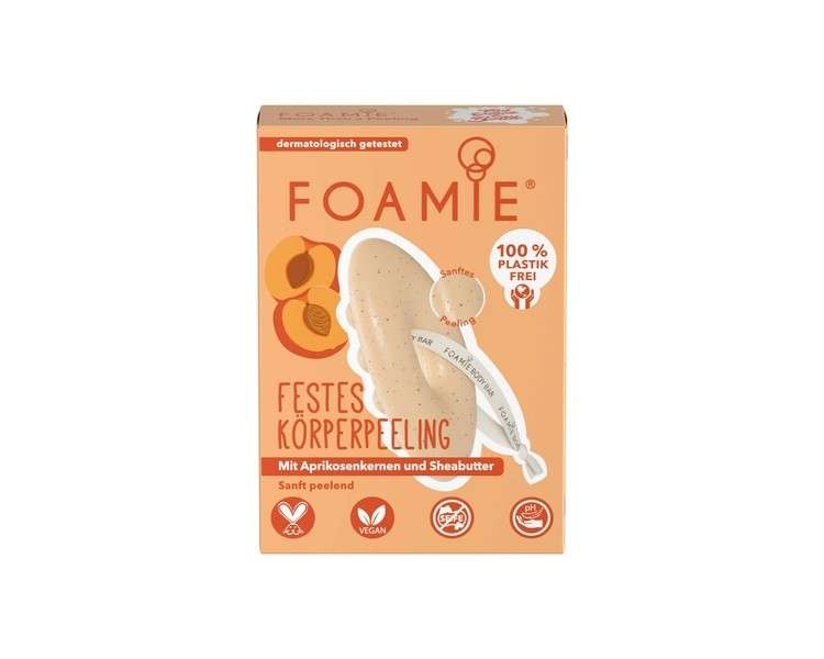 Foamie Solid Shower Gel with Apricot Kernels & Shea Butter 80g - 100% Vegan, Plastic-Free, Silicone-Free