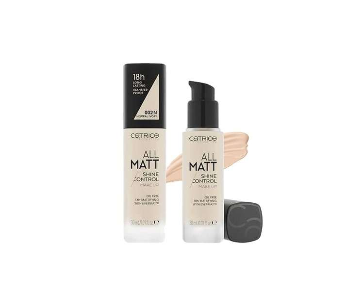 Catrice All Matt Shine Control Make Up Foundation 002 Neutral Ivory for Combination Skin 30ml