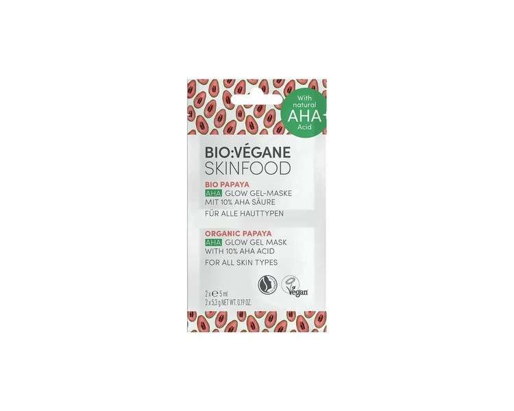 BIO:VEGANE SKINFOOD Organic Papaya AHA Glow Gel Mask With 10% AHA Acid 5ml