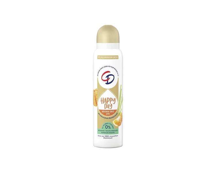 CD Aroma Deo-Spray Happy Day 150ml Aluminum-Free Deodorant with Essential Mandarin Oil and Lemongrass Extract