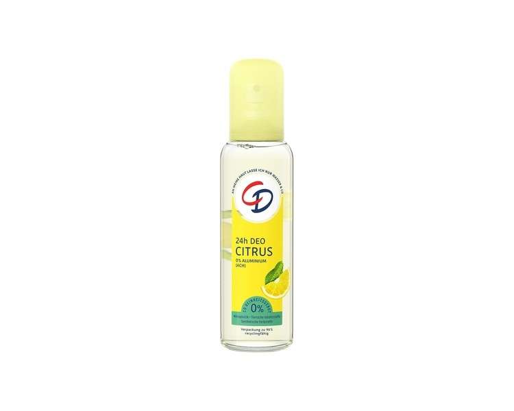 CD BIO Deodorant Spray 'Citrus' 75ml Aluminum-Free Long-Lasting Protection for 24 Hours Vegan Skincare Product Suitable for Sensitive Skin