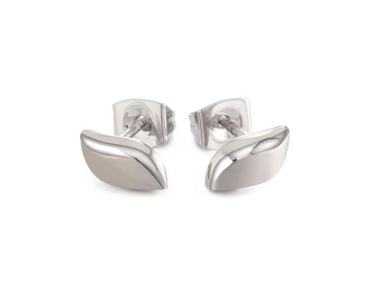 Boccia 05044-01 Polished Pure Titanium Silver Stud Earrings 4.6mm x 9.8mm