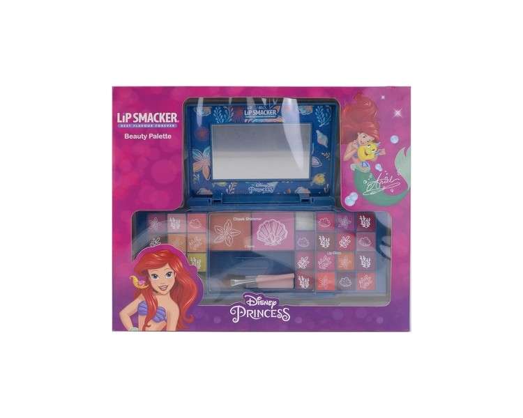 Lip Smacker Princess Ariel Beauty Palette Makeup Gift Set with Lip Glosses, Shimmer Creams, Blush & Bronzer for Kids Princess Look Accessories and Mirror Included